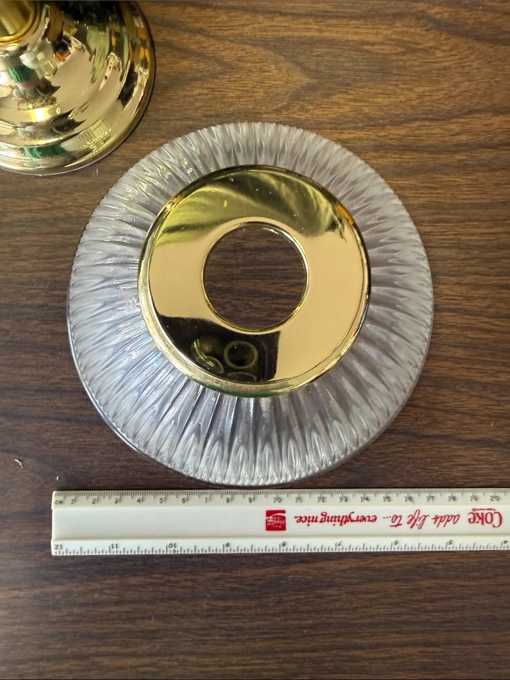 PartyLite Gold and Clear Ribbed Glass Table candle Lamp - Picture 4 of 6